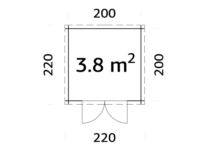Palmako redskapsbod Iris 2 216 x 216 cm